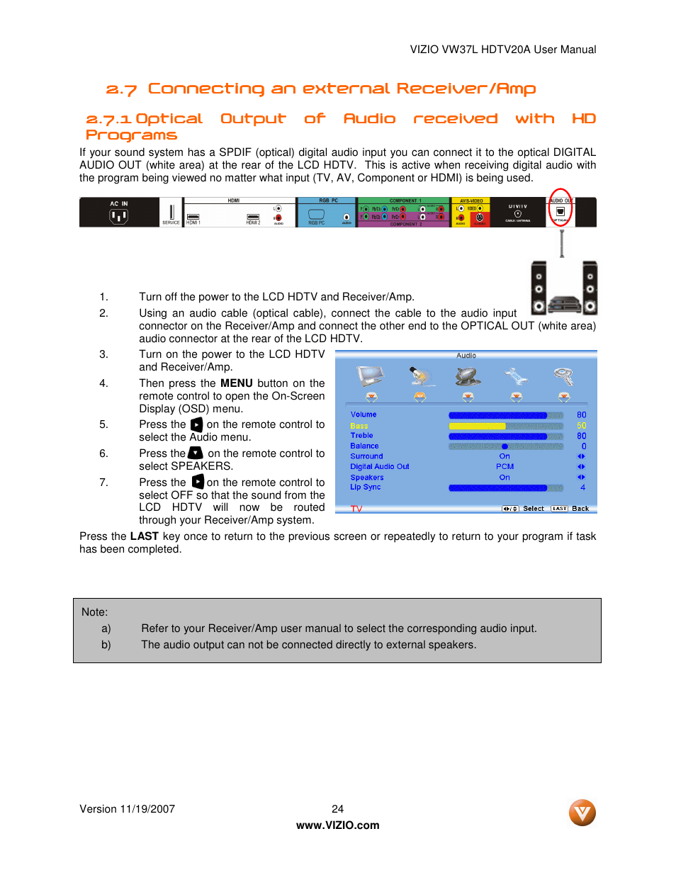 Vizio VW37L HDTV20A User Manual | Page 24 / 70