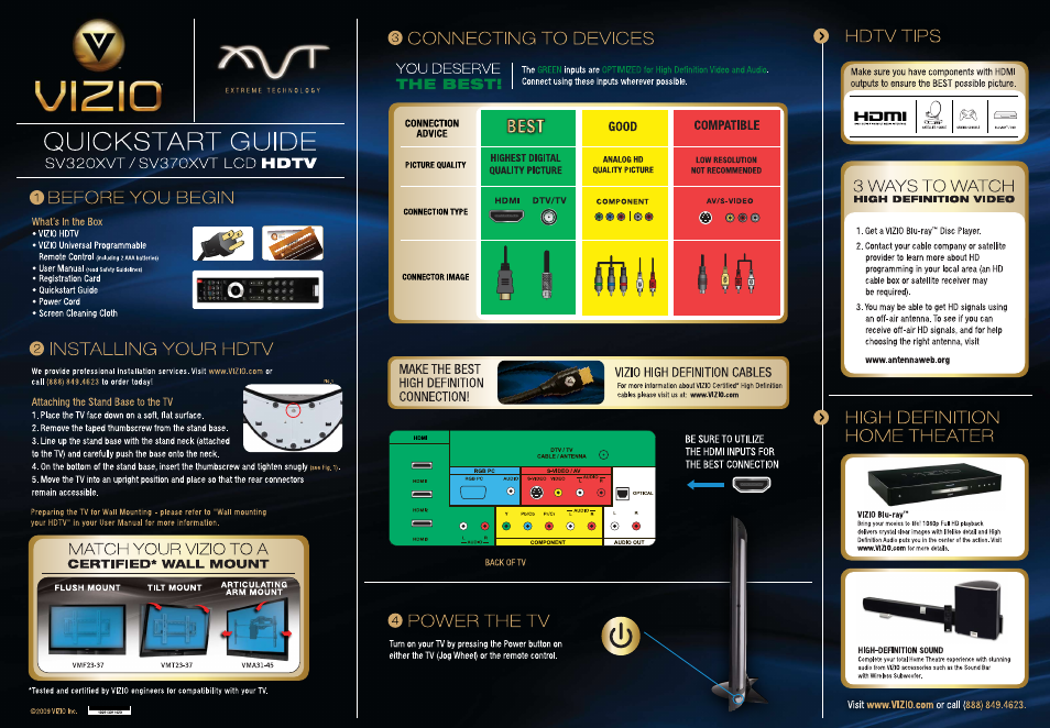 Vizio SV320XVT User Manual | 2 pages