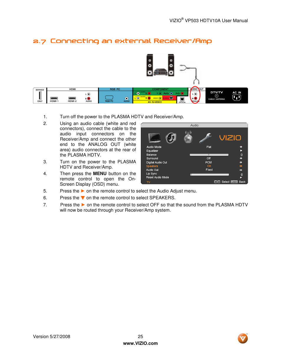 Vizio VP503 User Manual | Page 25 / 80