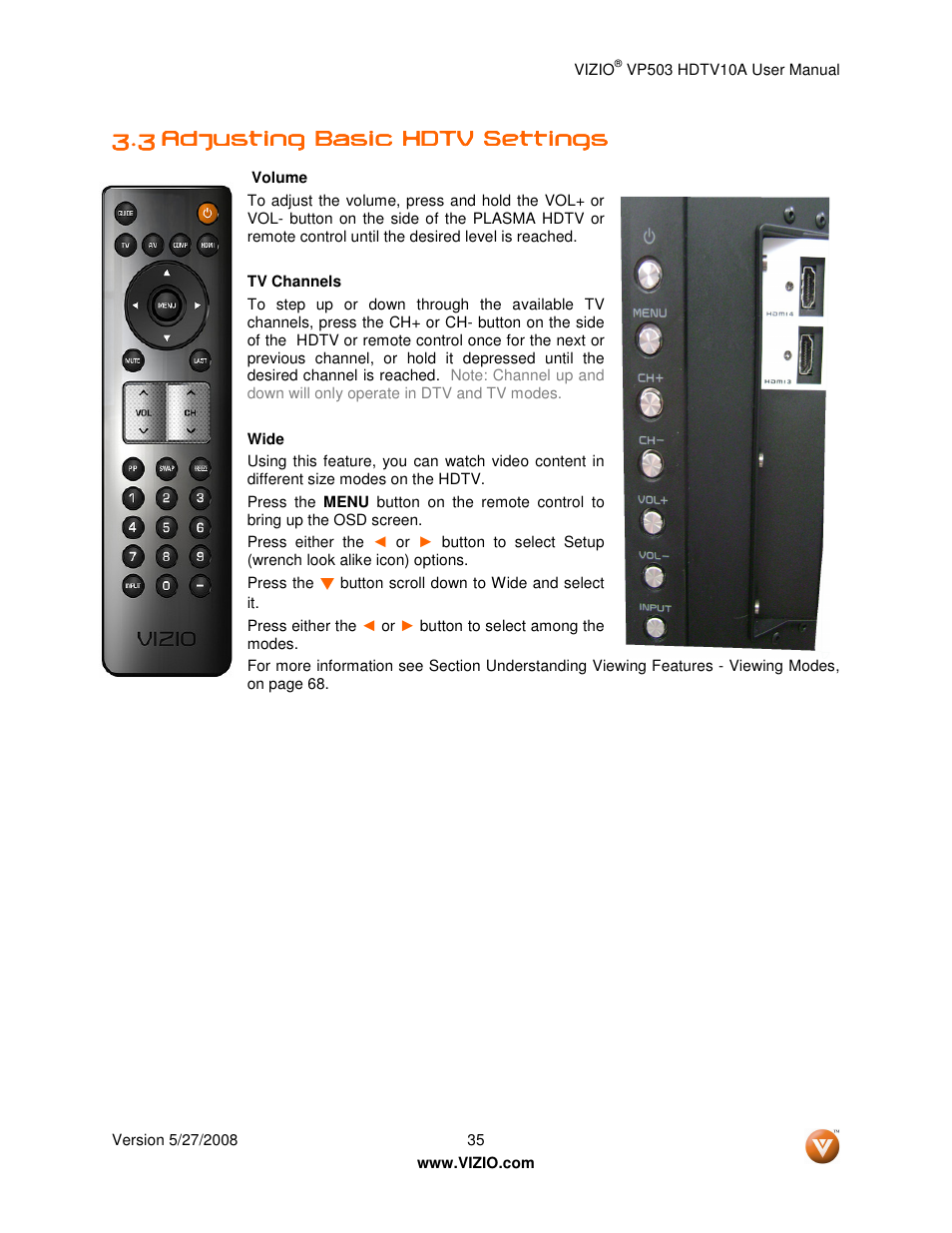 Vizio VP503 User Manual | Page 35 / 80