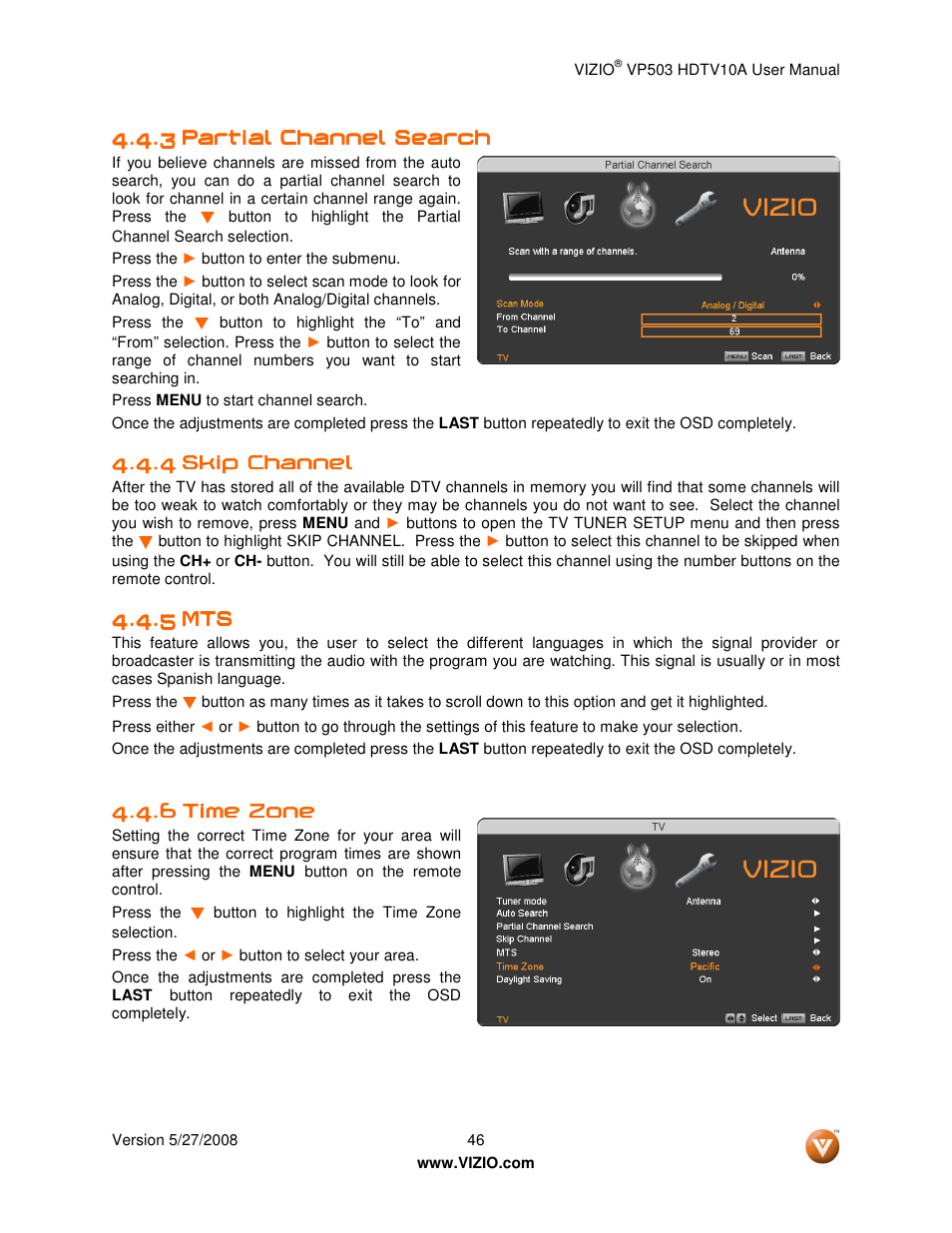 Vizio VP503 User Manual | Page 46 / 80