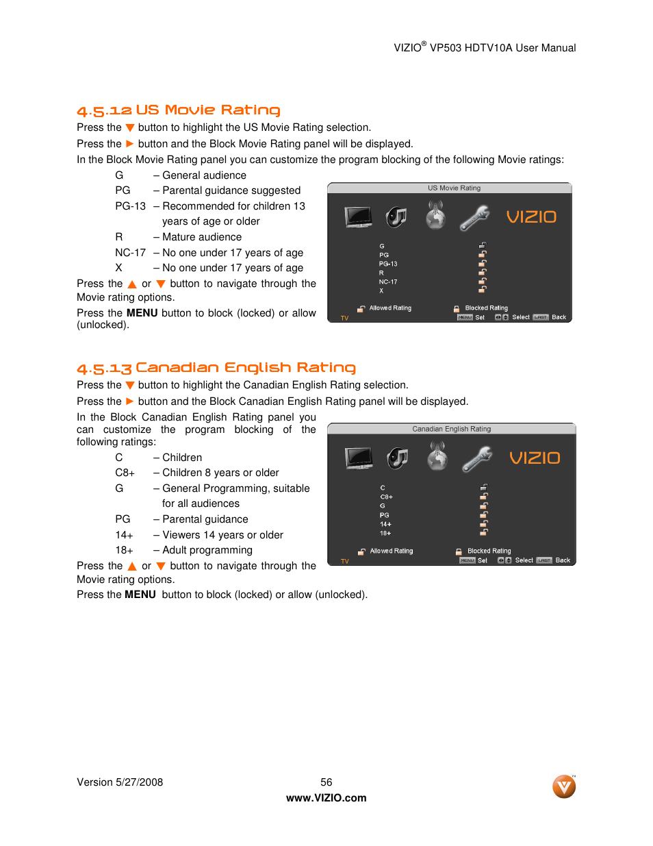 Vizio VP503 User Manual | Page 56 / 80