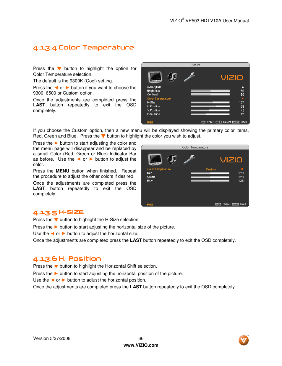 Vizio VP503 User Manual | Page 66 / 80