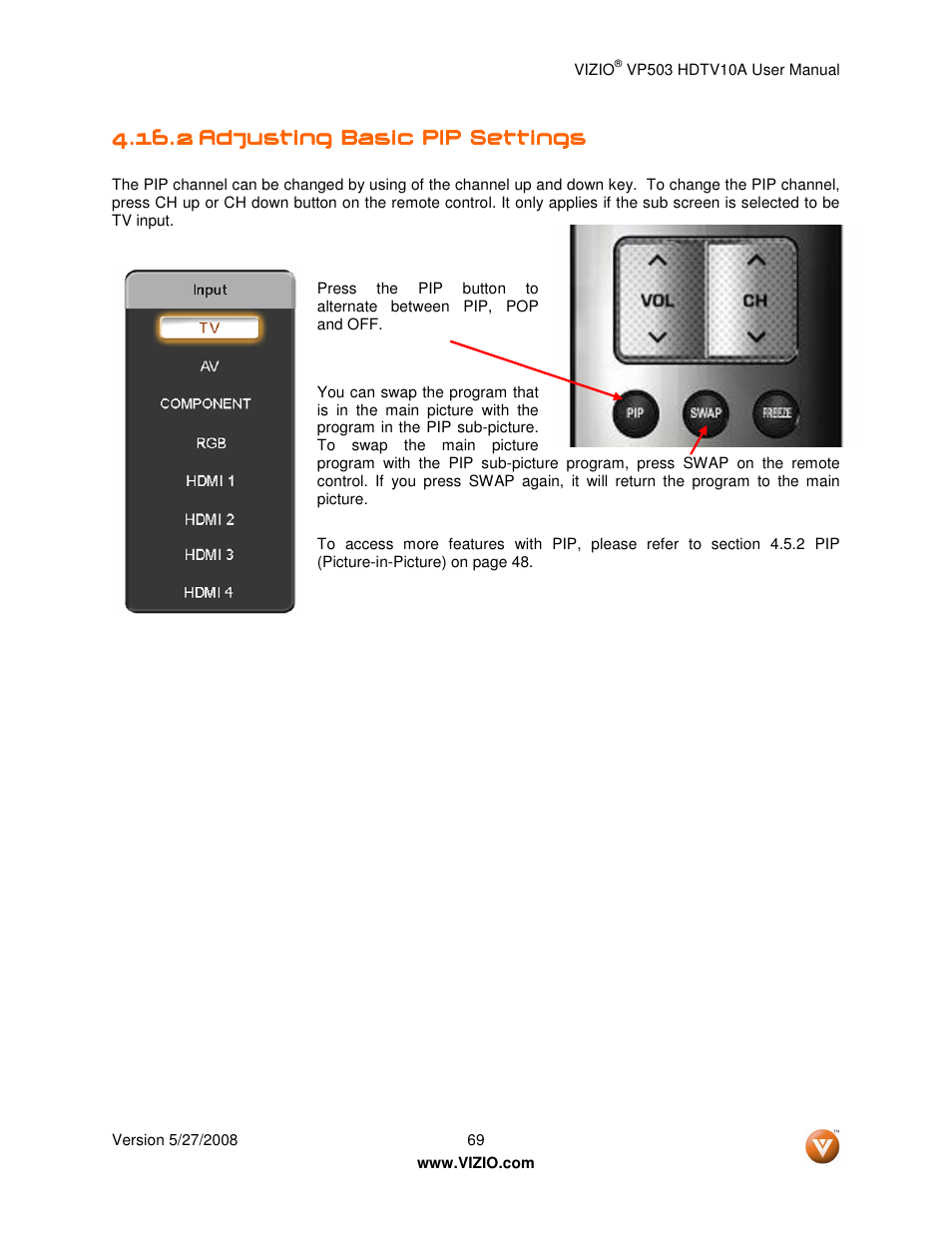 Vizio VP503 User Manual | Page 69 / 80