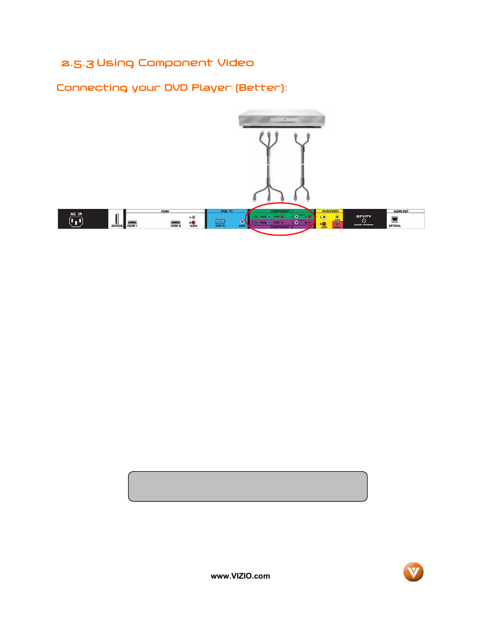 3 using component video | Vizio VW32L User Manual | Page 21 / 70