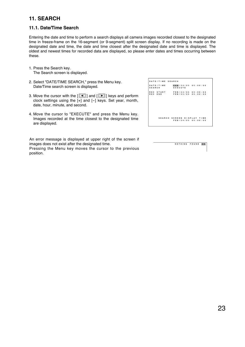 Search, Date/time search | Vizio C-DR161 CU User Manual | Page 23 / 28