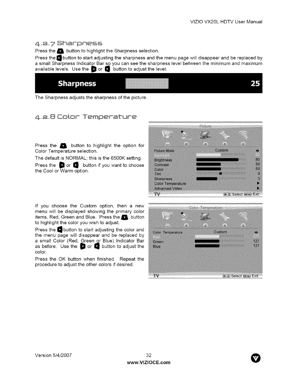 Or timperatore, Harpness | Vizio VX20L User Manual | Page 32 / 67