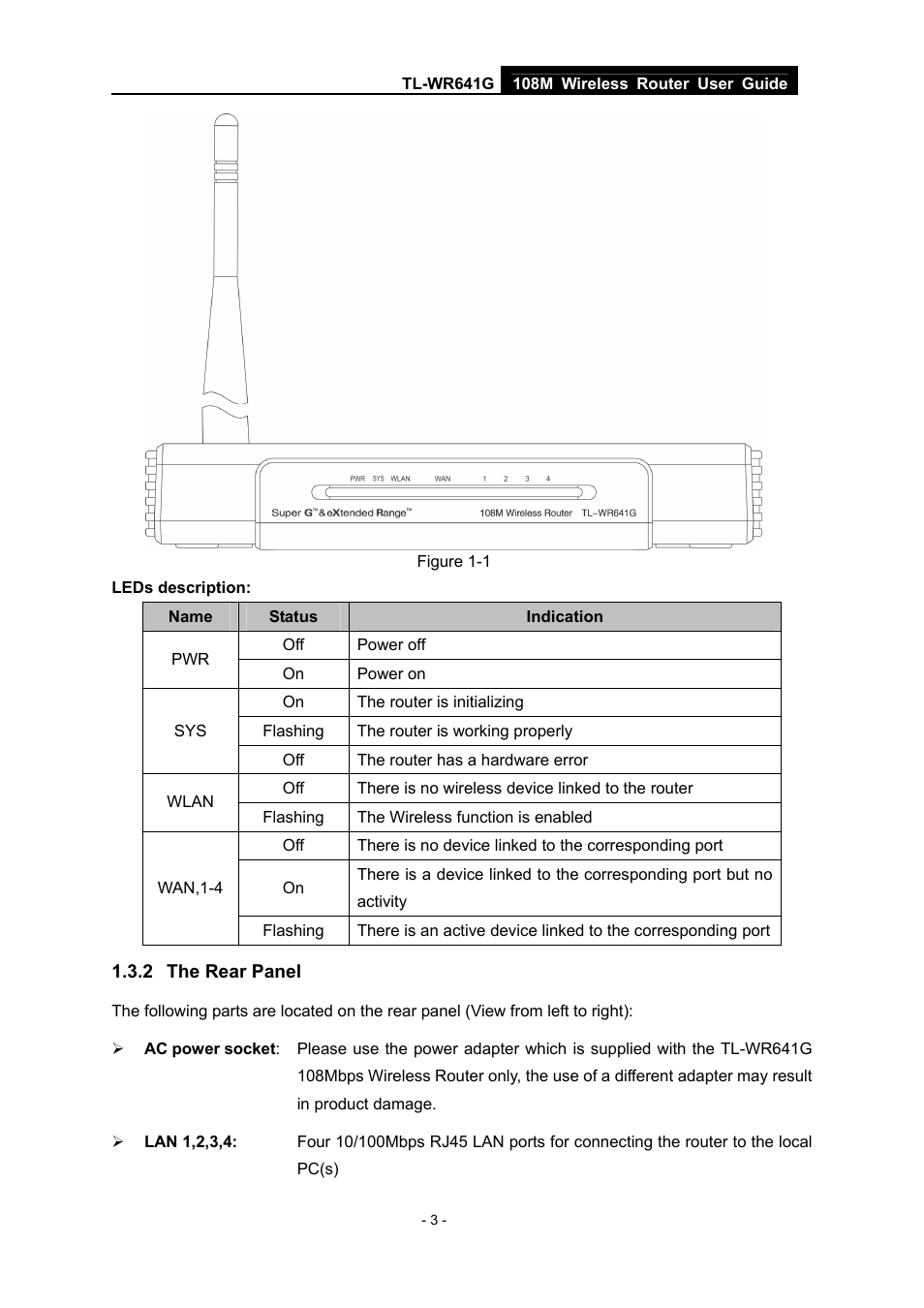 2 the rear panel, The rear panel | Vizio TL-WR641G User Manual | Page 11 / 84