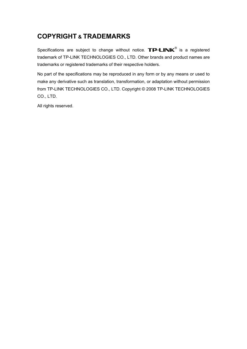 Copyright, Trademarks | Vizio TL-WR641G User Manual | Page 2 / 84