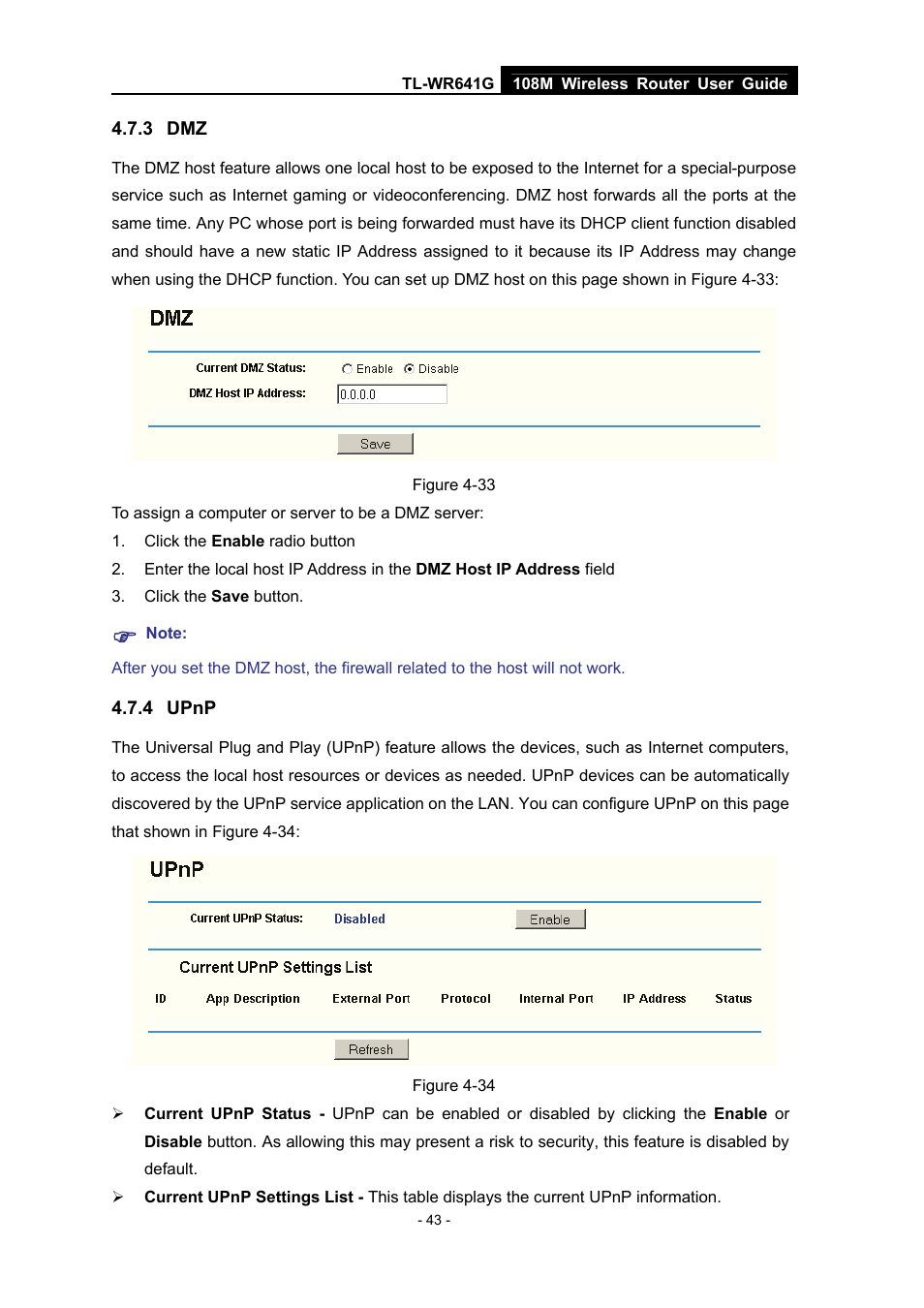 3 dmz, 4 upnp, Upnp | Vizio TL-WR641G User Manual | Page 51 / 84