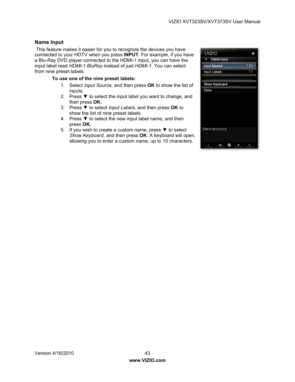 Vizio XVT323SV User Manual | Page 43 / 65