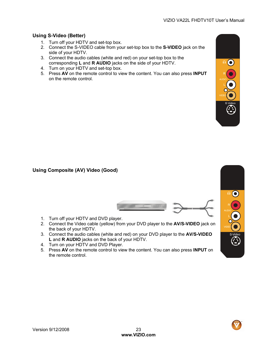 Vizio VA22LF HDTV10T User Manual | Page 23 / 52