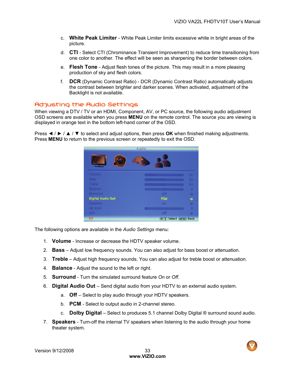 Vizio VA22LF HDTV10T User Manual | Page 33 / 52