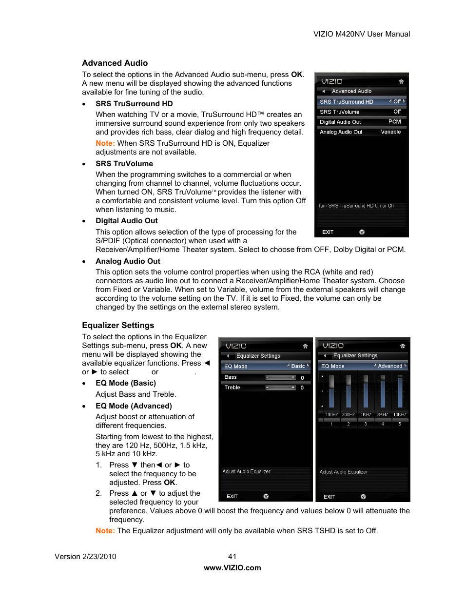 Vizio M420NV User Manual | Page 41 / 78