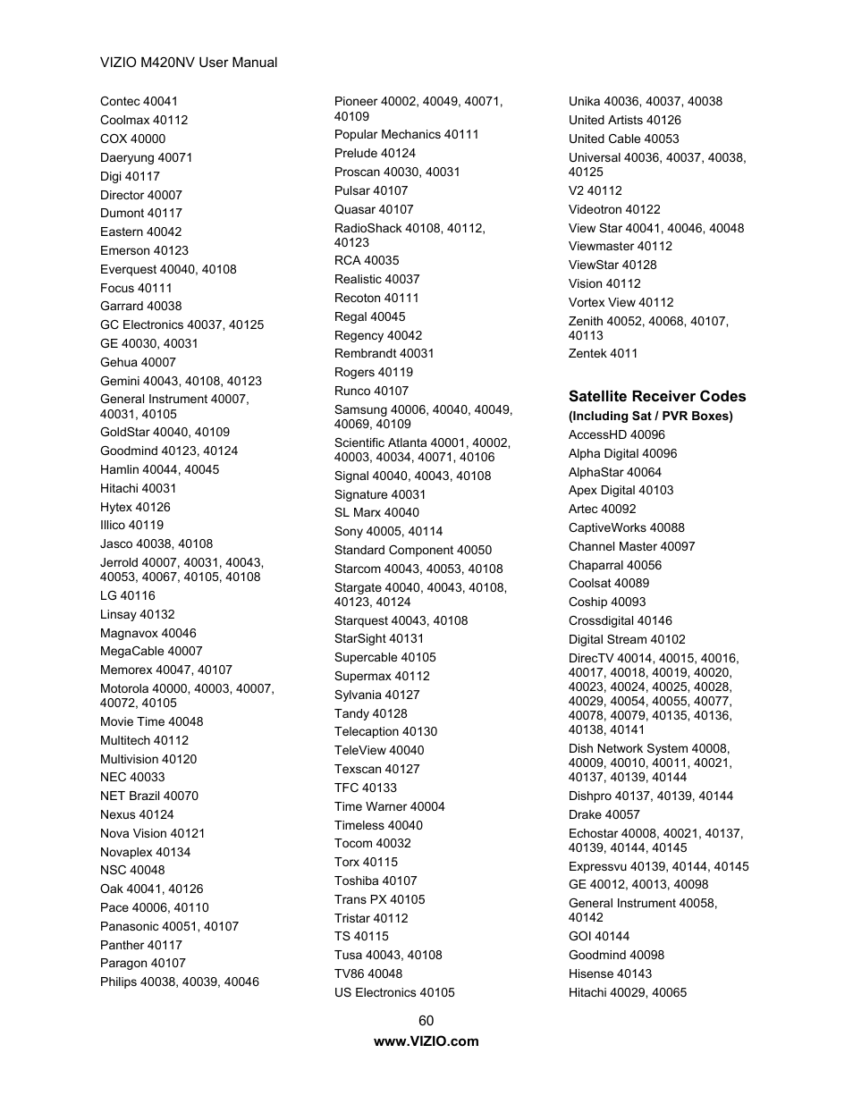 Vizio M420NV User Manual | Page 60 / 78