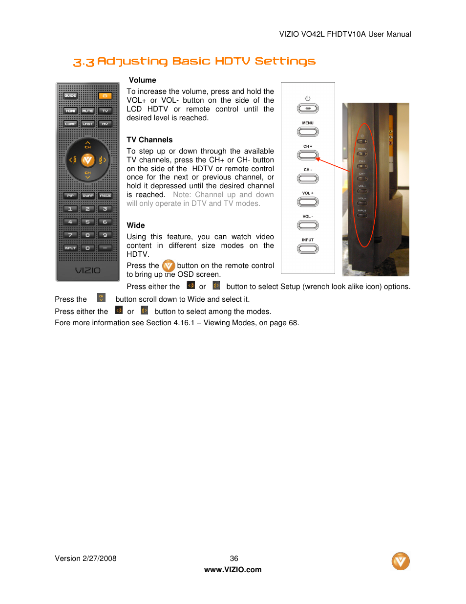Vizio VO42LFHDTV10A User Manual | Page 36 / 77