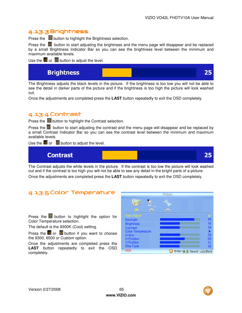 Vizio VO42LFHDTV10A User Manual | Page 65 / 77