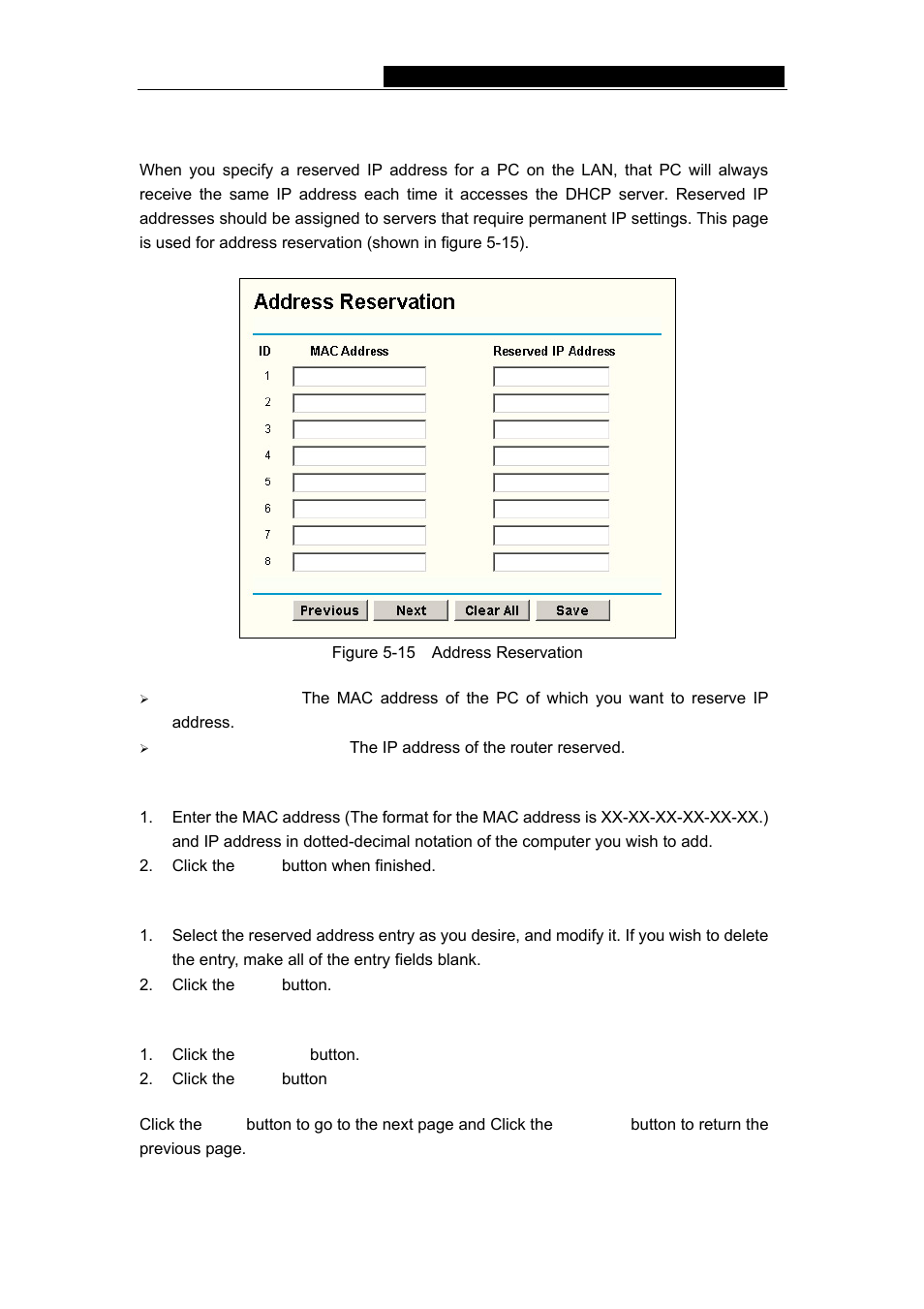 3 address reservation | Vizio TL-R480T User Manual | Page 27 / 60