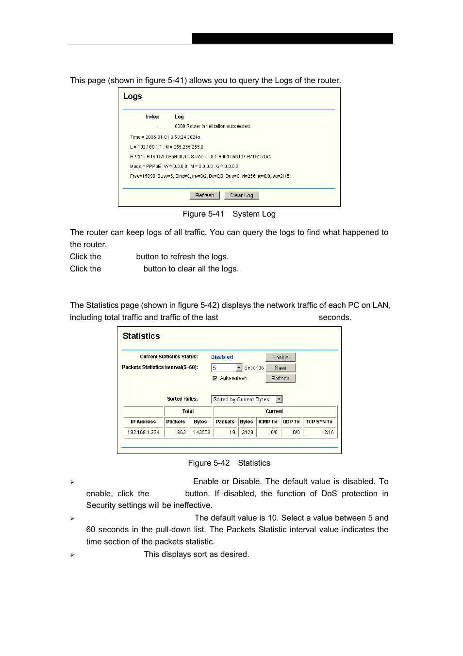 6 log, 7 statistics, 6 log 5.10.7 statistics | Vizio TL-R480T User Manual | Page 48 / 60