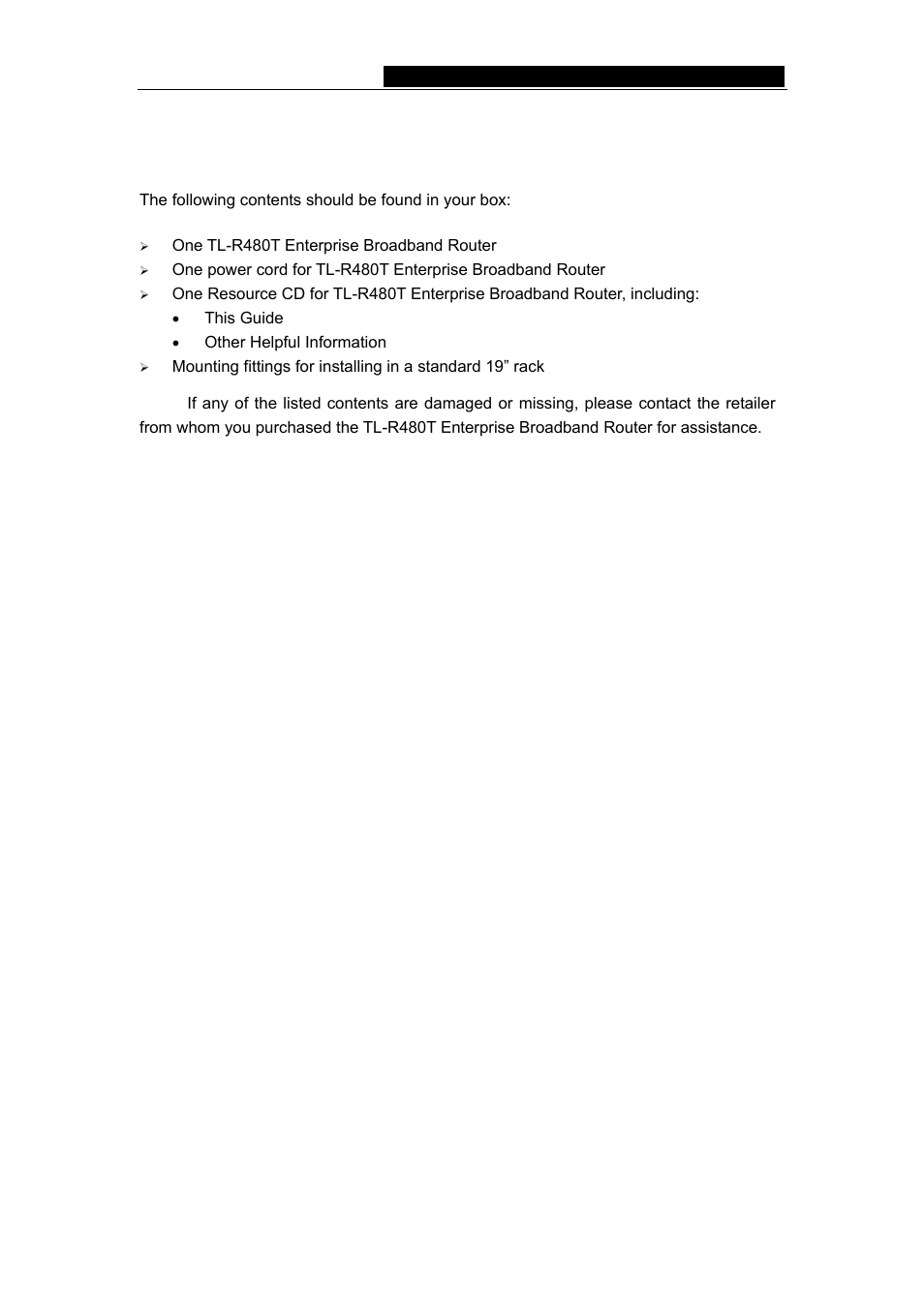 Package contents | Vizio TL-R480T User Manual | Page 5 / 60