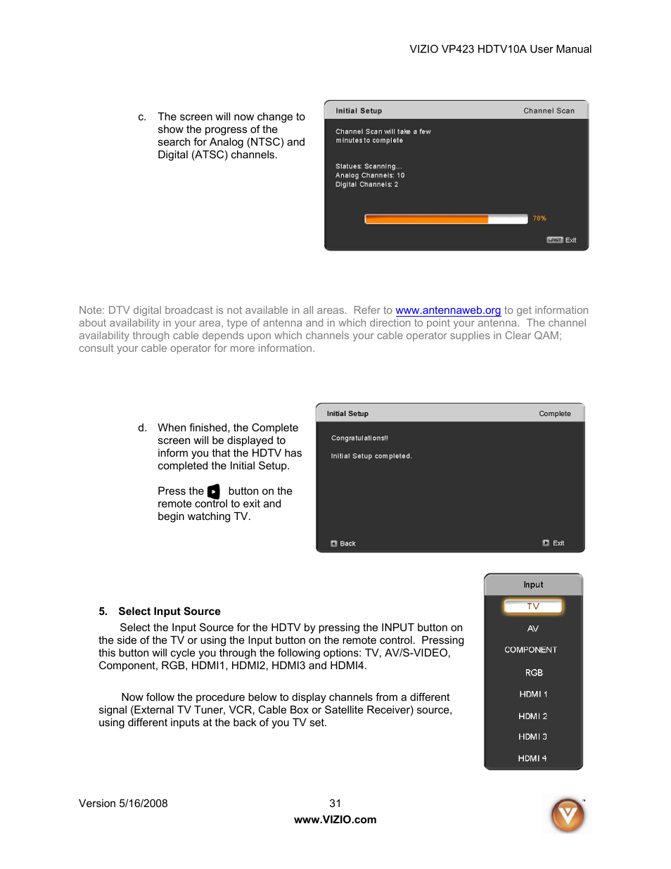 Vizio VP423 10A User Manual | Page 31 / 80