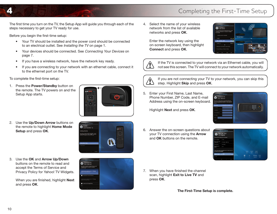 Completing the first-time setup | Vizio E3D420VX User Manual | Page 19 / 56