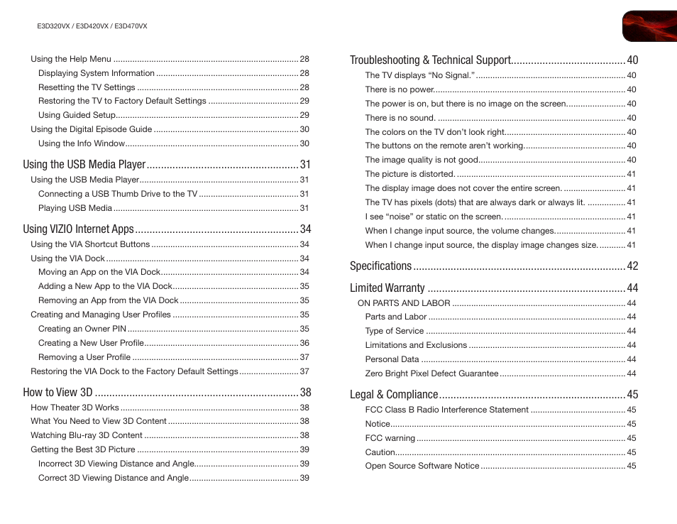 Vizio E3D420VX User Manual | Page 9 / 56