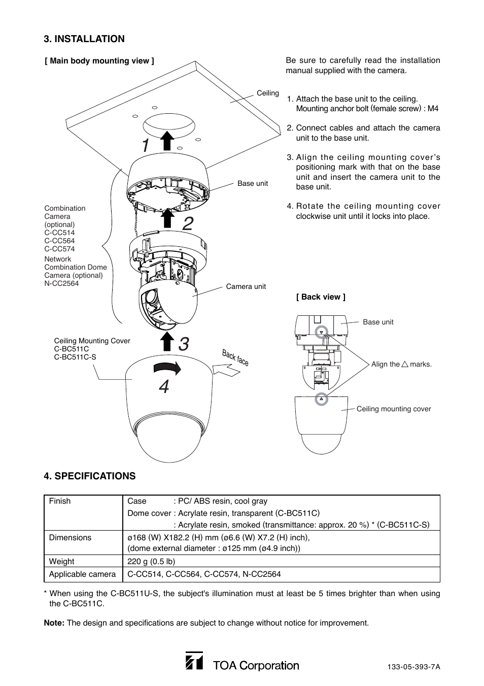 Toa C-BC511C User Manual | Page 2 / 2