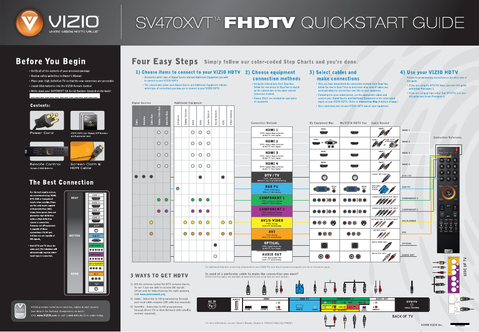 Vizio SV470XVT User Manual | 2 pages