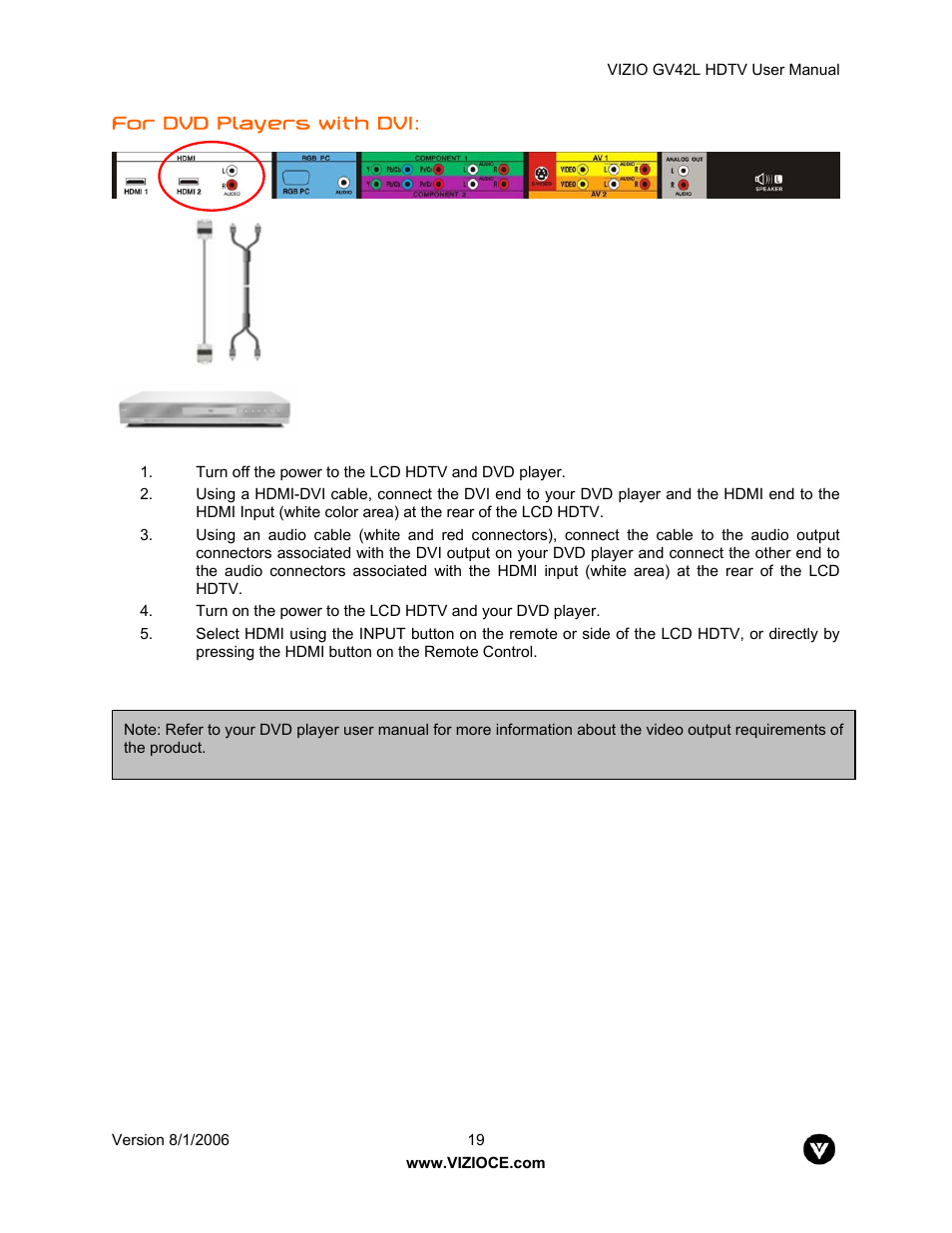 Vizio GV42L User Manual | Page 19 / 77