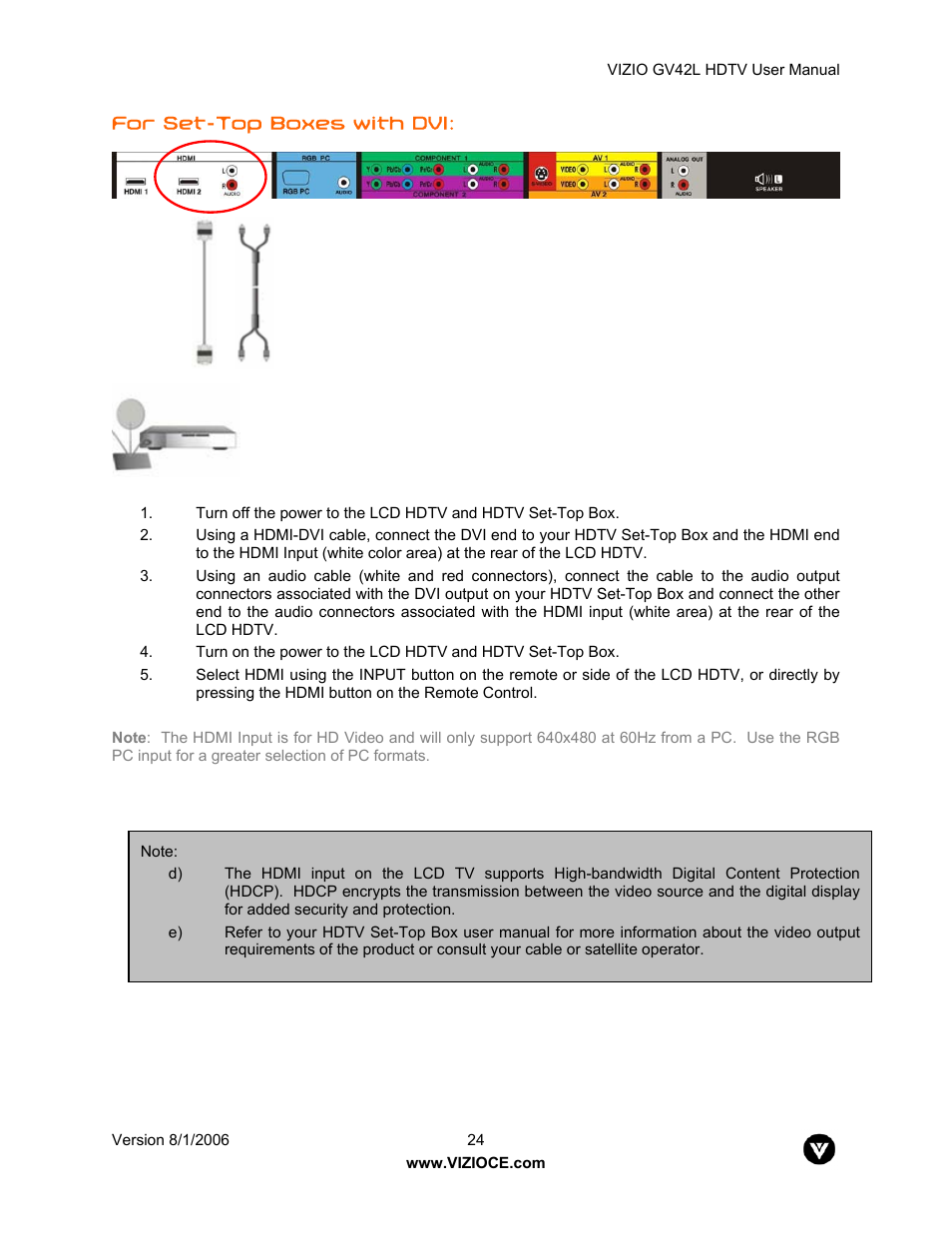 Vizio GV42L User Manual | Page 24 / 77