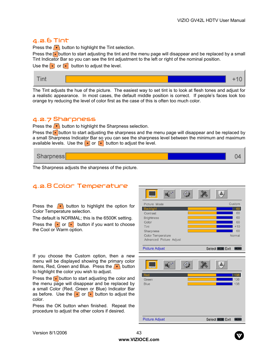 Vizio GV42L User Manual | Page 43 / 77