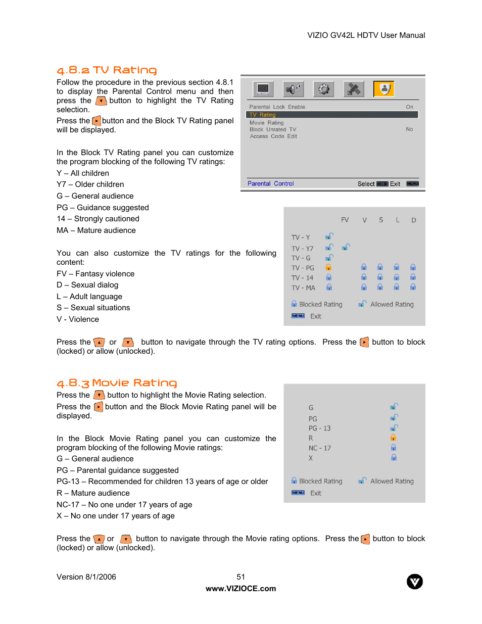 Vizio GV42L User Manual | Page 51 / 77