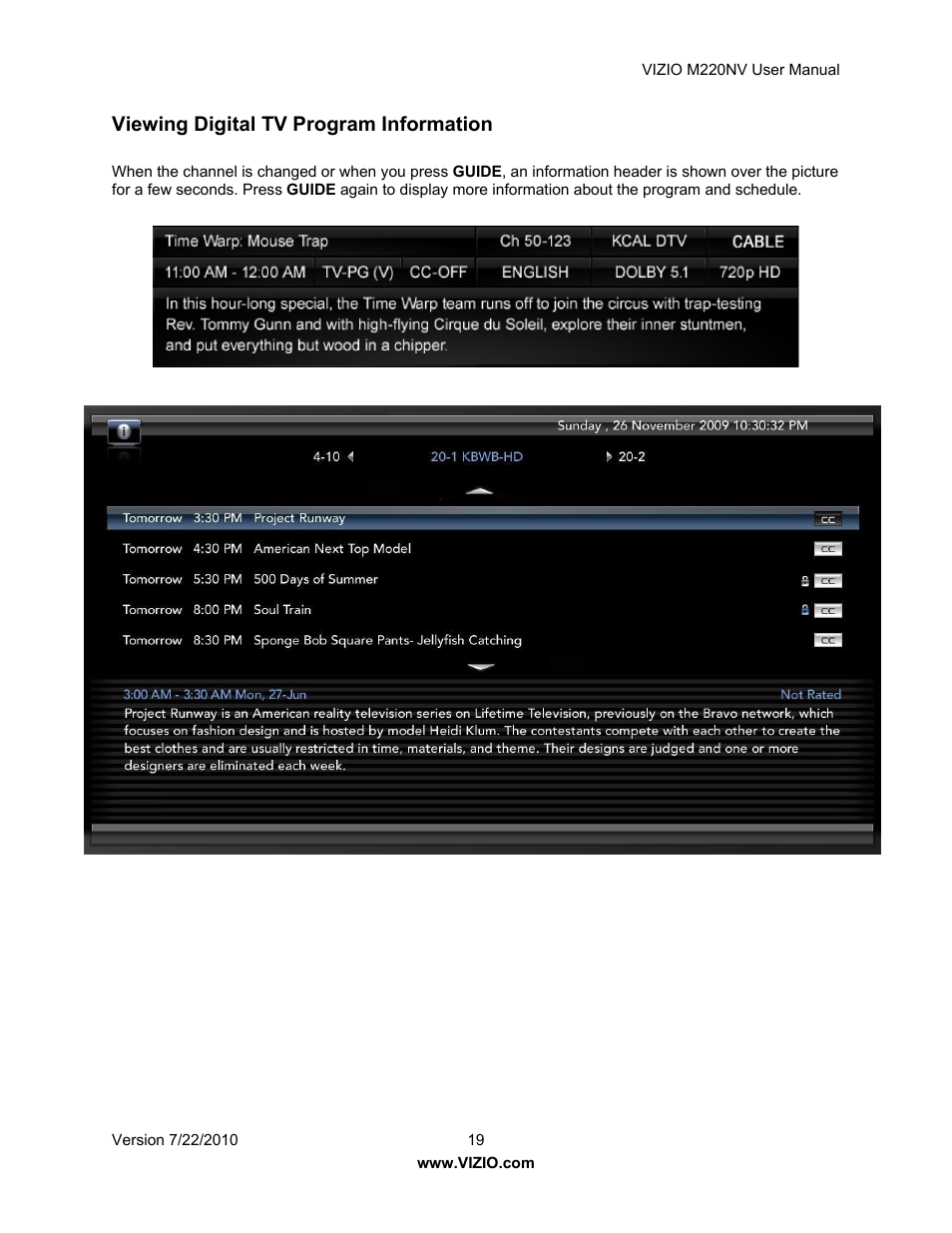 Vizio M220NV User Manual | Page 19 / 58