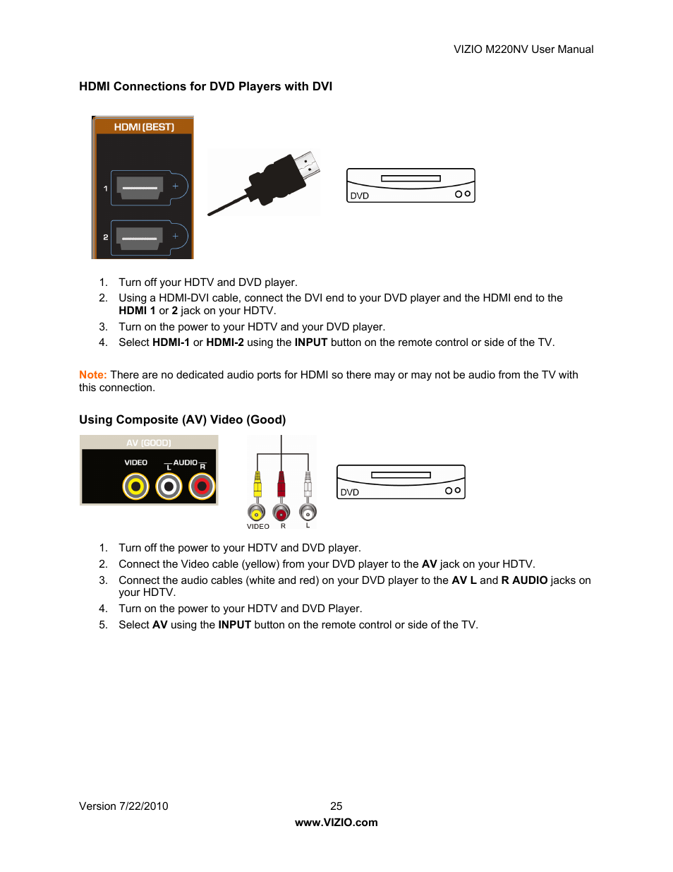 Vizio M220NV User Manual | Page 25 / 58