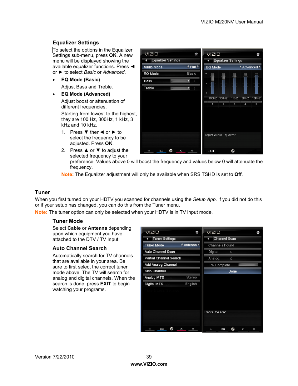 Vizio M220NV User Manual | Page 39 / 58