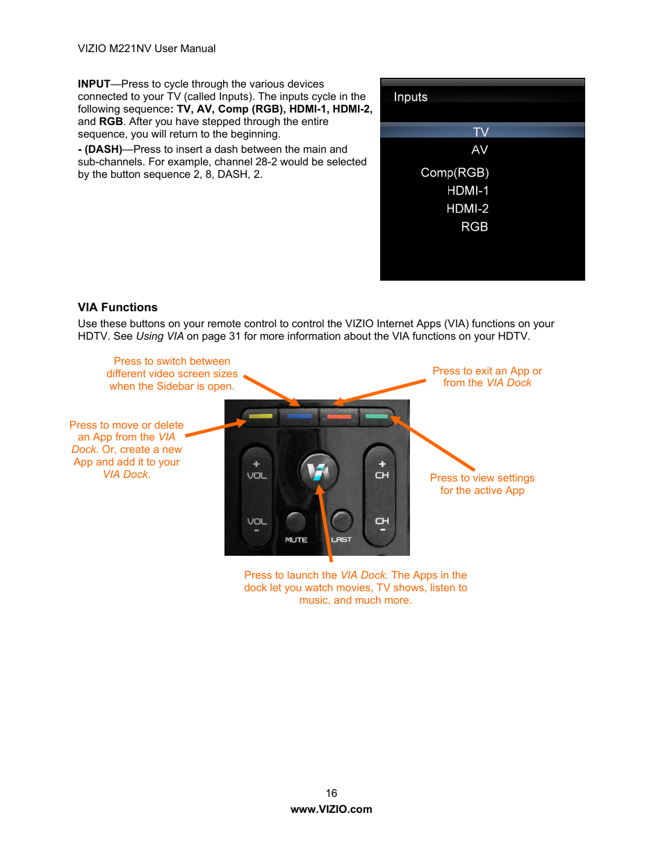 Vizio M221NV User Manual | Page 16 / 60