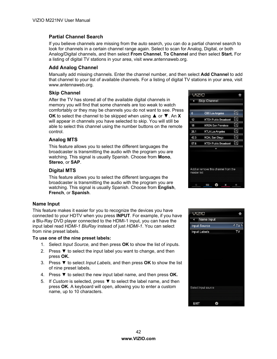 Vizio M221NV User Manual | Page 42 / 60