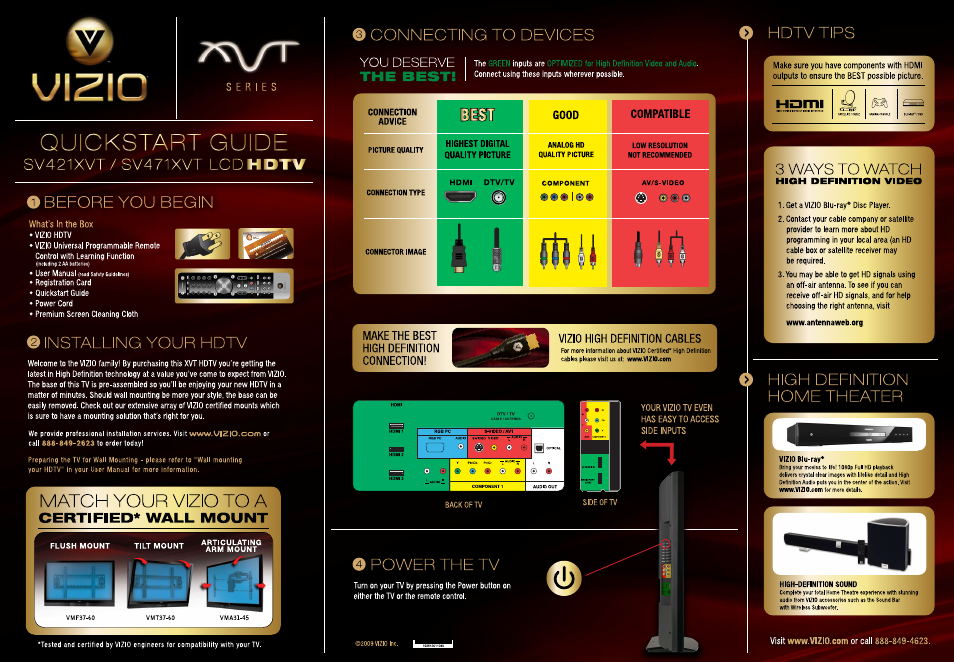 Vizio SV421XVT User Manual | 2 pages