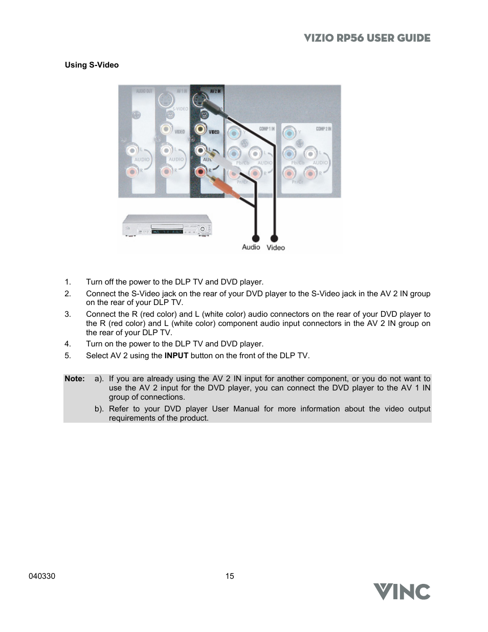Vizio rp56 user guide | Vizio RP56 User Manual | Page 18 / 59