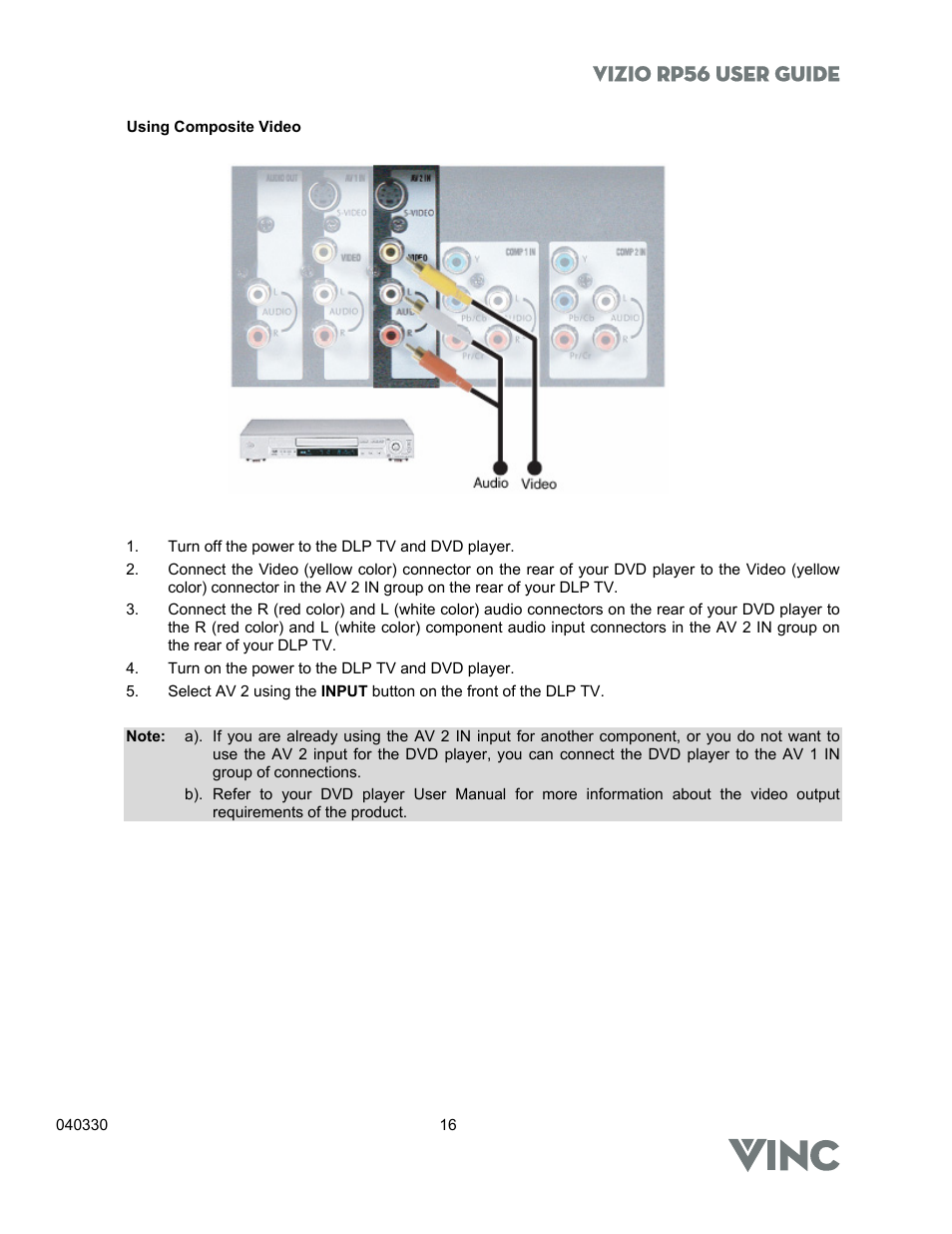 Vizio rp56 user guide | Vizio RP56 User Manual | Page 19 / 59