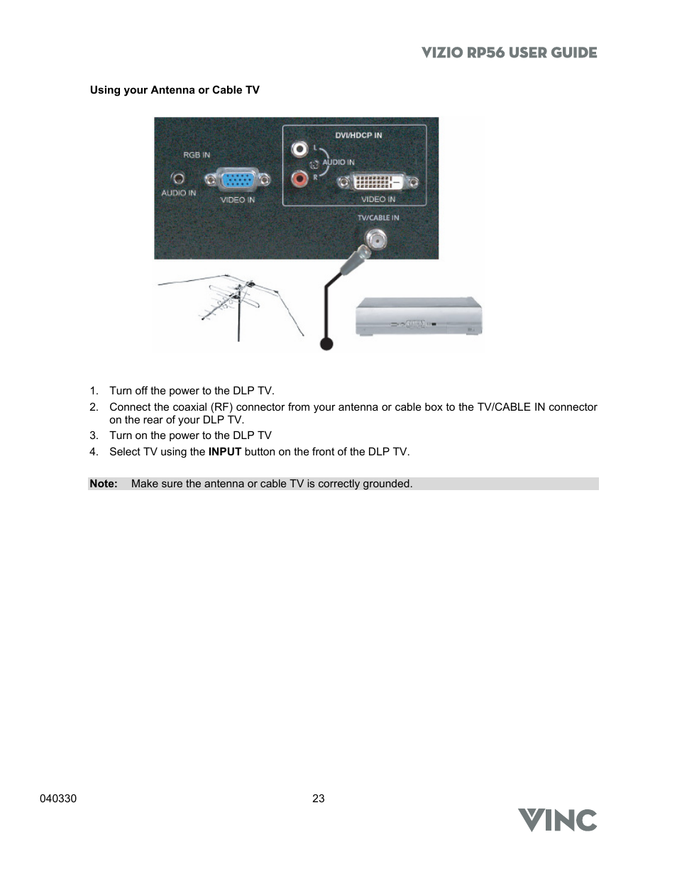 Vizio rp56 user guide | Vizio RP56 User Manual | Page 26 / 59