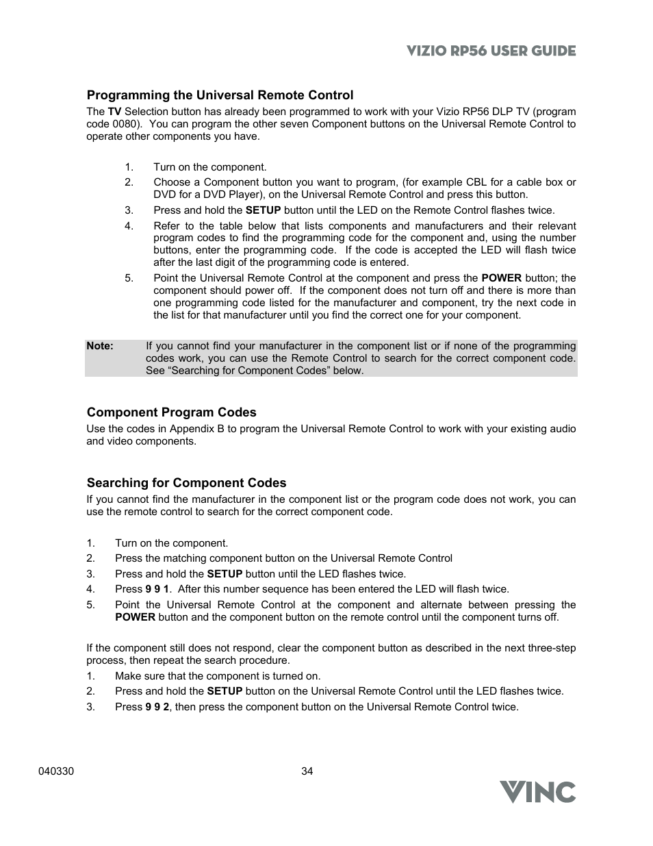 Vizio rp56 user guide | Vizio RP56 User Manual | Page 37 / 59
