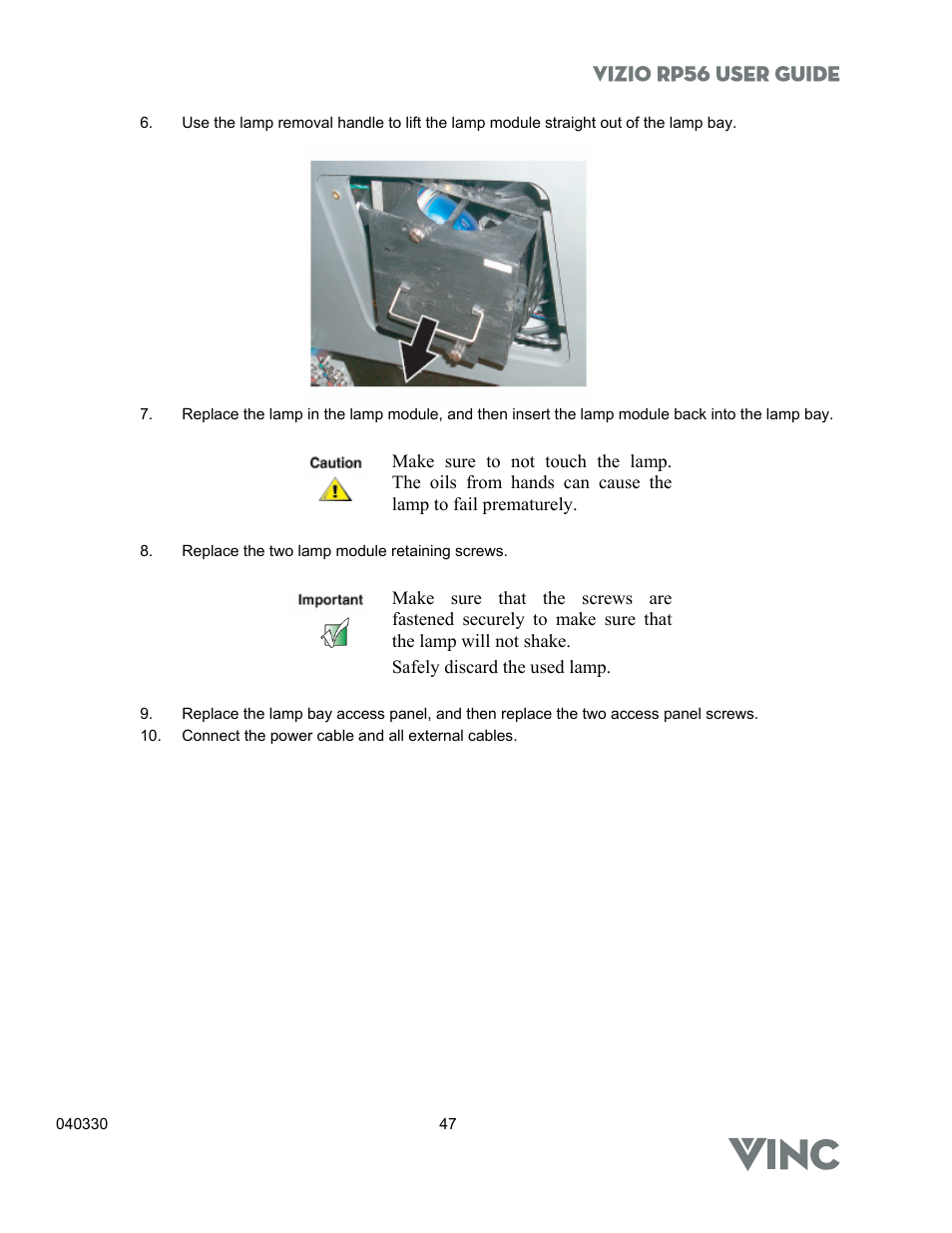 Vizio rp56 user guide | Vizio RP56 User Manual | Page 50 / 59