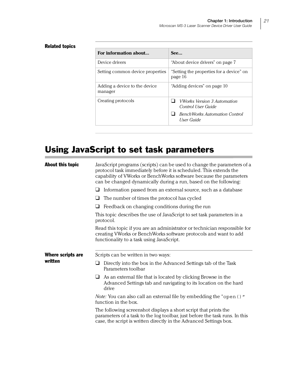 Using javascript to set task parameters | Velocity Micro MS-3 User Manual | Page 25 / 38