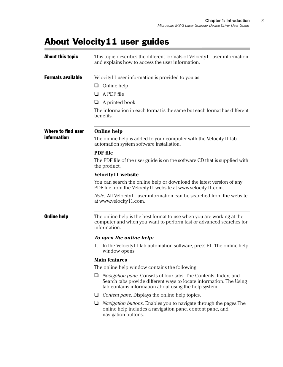 About velocity11 user guides, About v | Velocity Micro MS-3 User Manual | Page 7 / 38