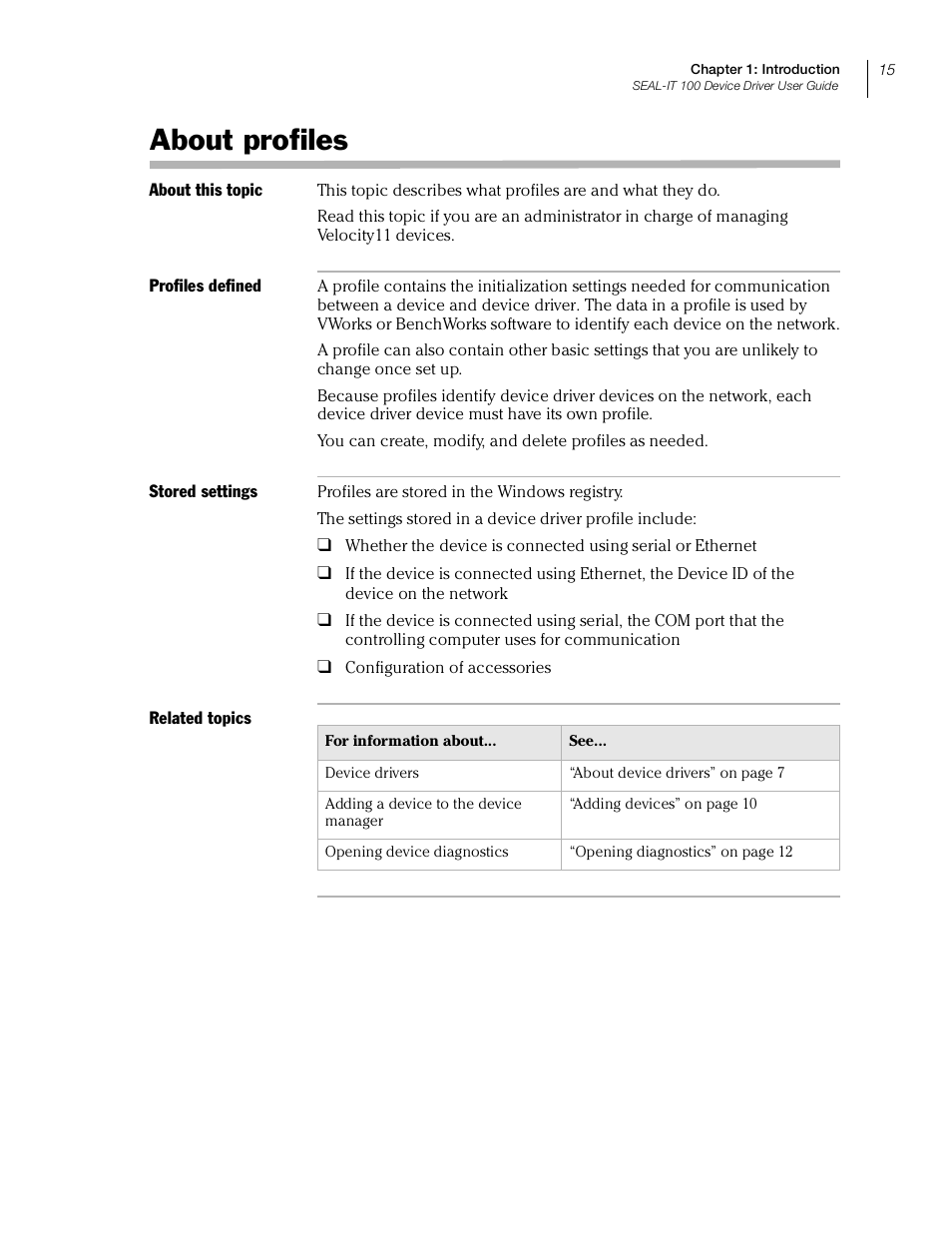 About profiles | Velocity Micro SEAL-IT 100 User Manual | Page 19 / 38