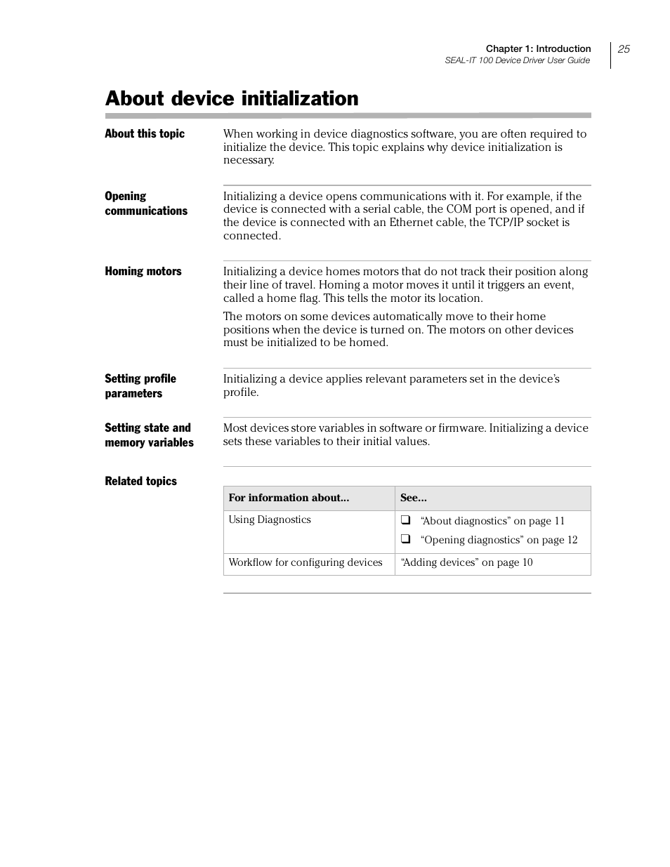 About device initialization | Velocity Micro SEAL-IT 100 User Manual | Page 29 / 38
