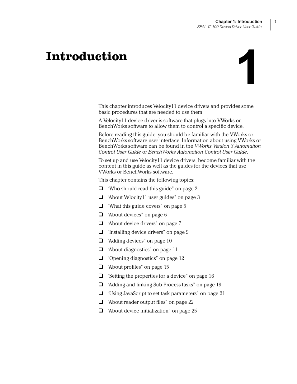 Introduction, Chapter 1. introduction | Velocity Micro SEAL-IT 100 User Manual | Page 5 / 38
