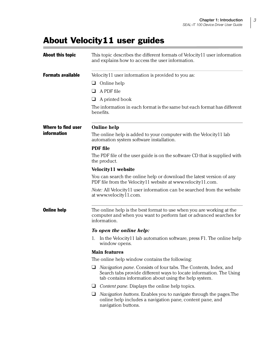 About velocity11 user guides, About v | Velocity Micro SEAL-IT 100 User Manual | Page 7 / 38